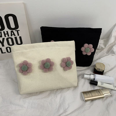 Bolso de maquillaje cosmético de lona de algodón con logotipo para color personalizado