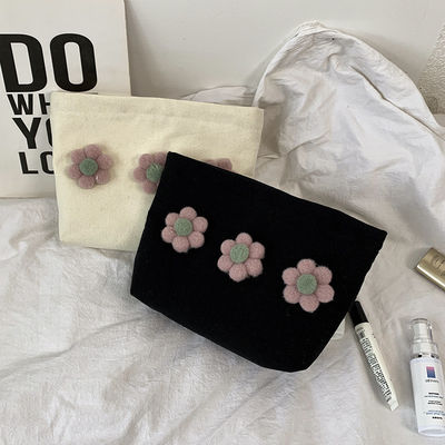 Bolso de maquillaje cosmético de lona de algodón con logotipo para color personalizado