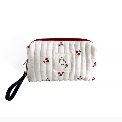 Color personalizado estilo de moda maquillaje de viaje bolsa de algodón lienzo bolsa de aseo