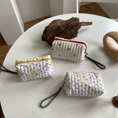 Color personalizado estilo de moda maquillaje de viaje bolsa de algodón lienzo bolsa de aseo