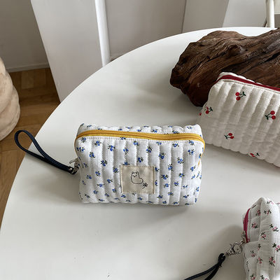 Color personalizado estilo de moda maquillaje de viaje bolsa de algodón lienzo bolsa de aseo