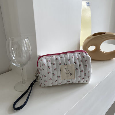 Color personalizado estilo de moda maquillaje de viaje bolsa de algodón lienzo bolsa de aseo
