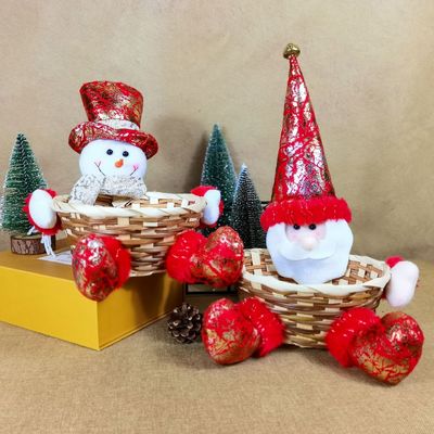 Acceptable OEM/ODM Decoración de escritorio de Navidad personalizada Cesta de dulces para regalo para el hogar