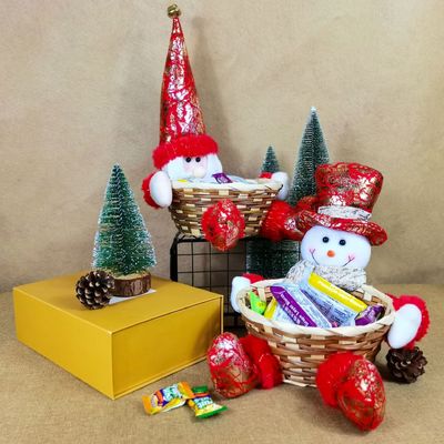 Acceptable OEM/ODM Decoración de escritorio de Navidad personalizada Cesta de dulces para regalo para el hogar