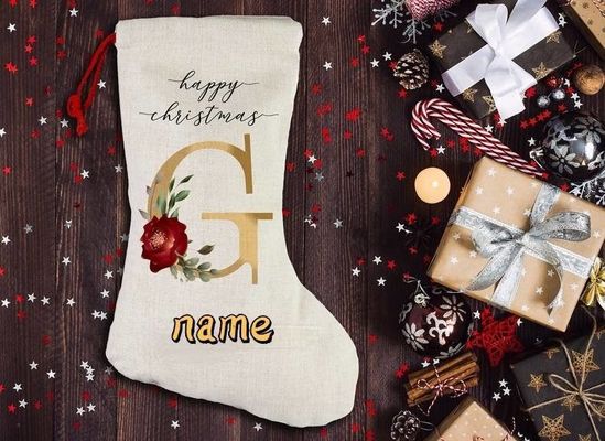 Saco de Papá Noel Bolsas de Navidad Bolsa de cuerdas con revestimiento de poliéster