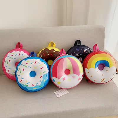 Novedad Bolsa de libros linda 2024 Mochila de dibujos animados Donuts Bolsa escolar de cáscara de goma para la vida cotidiana
