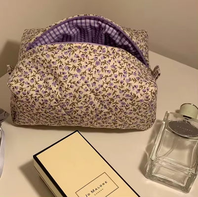 Bolsa cosmética floral con cierre de cremallera para ropa de aseo Viajes Logotipo personalizado Diseño de verano