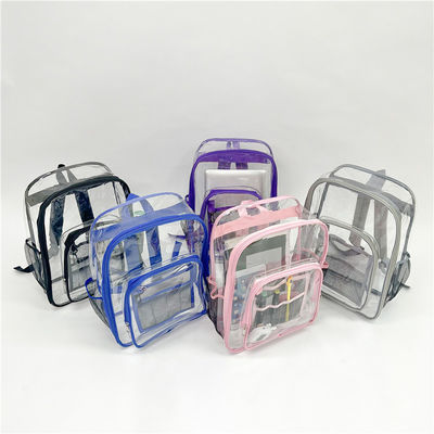 Bolsa de bolso escolar de PVC transparente de trabajo pesado personalizada para bolso escolar transparente