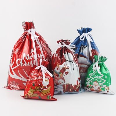 Materiales reciclados Impresión digital personalizada Bolsas de embalaje de regalo de Navidad de papel plástico