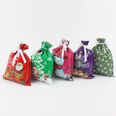 Materiales reciclados Impresión digital personalizada Bolsas de embalaje de regalo de Navidad de papel plástico
