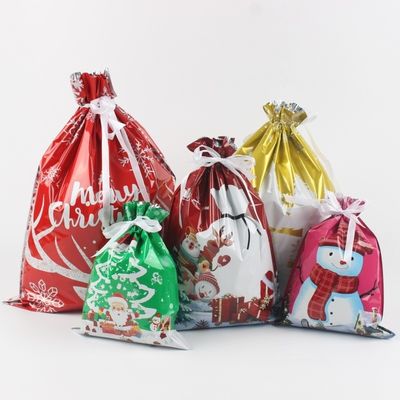 Materiales reciclados Impresión digital personalizada Bolsas de embalaje de regalo de Navidad de papel plástico