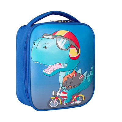 Color personalizado dibujos animados dinosaurio espacio aislado niños bolso de la caja de almuerzo con aislamiento