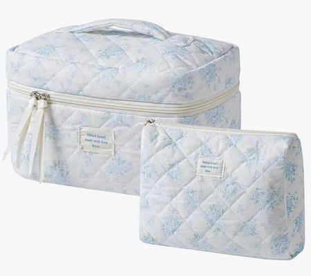 Bolso de maquillaje ligero de Gingham Azul El estilo más moderno para las necesidades de viaje de las mujeres
