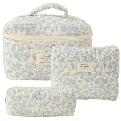 Bolso de maquillaje ligero de Gingham Azul El estilo más moderno para las necesidades de viaje de las mujeres