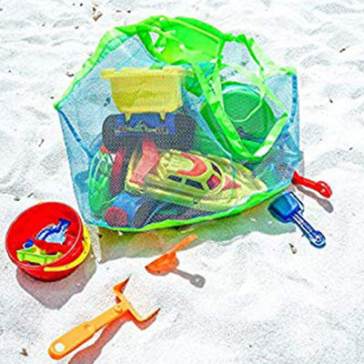 Lo más nuevo estilo de moda para niños arena de distancia bolsa de playa plegable juguetes de almacenaje bolsa de malla
