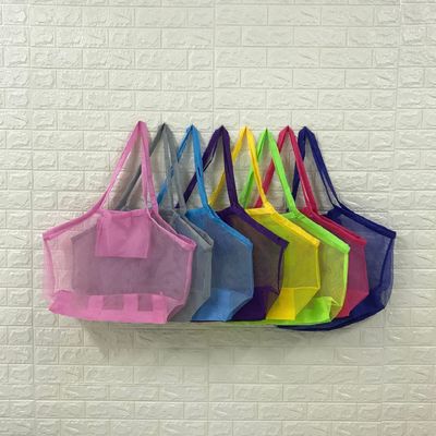 Lo más nuevo estilo de moda para niños arena de distancia bolsa de playa plegable juguetes de almacenaje bolsa de malla