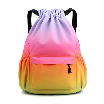Impreso a medida en color Práctico de peso ligero Durable a prueba de agua Drawstring Mochila de gimnasio