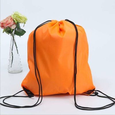 Material de nylon bolso de mochila colorido con cuerda de tira con logotipo impreso para la vida diaria