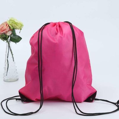 Material de nylon bolso de mochila colorido con cuerda de tira con logotipo impreso para la vida diaria