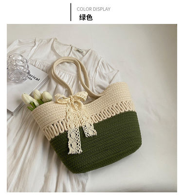 Bolso de algodón con estilo conciso ideal para moda de verano y escapadas a la playa