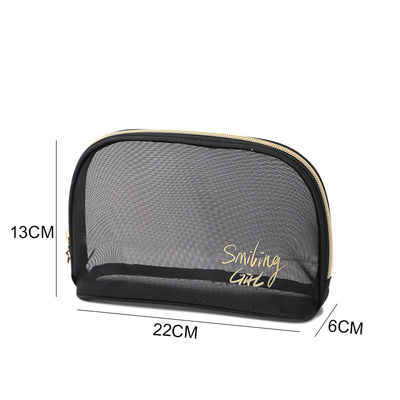 Cerradura con cremallera Maquillaje de malla negra Herramientas organizador de belleza Bolsa cosmética para amantes de la belleza