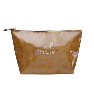 Bolsa cosmética impermeable para viajes con patrón sólido y opciones de color personalizadas