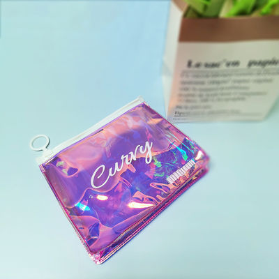 Bolsa de cremallera de PVC TPU Holográfica personalizada para maquillaje cosmético para mujeres