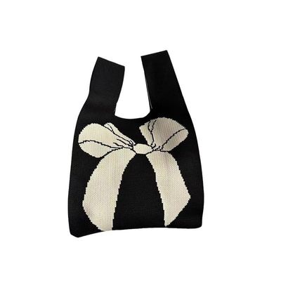 Diseño personalizado de bolsas de tote Tejido de tejido de algodón orgánico con nudo de arco ecológico