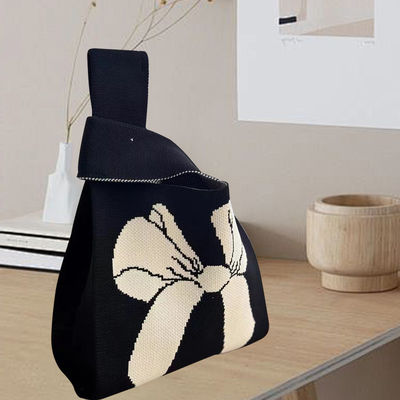 Diseño personalizado de bolsas de tote Tejido de tejido de algodón orgánico con nudo de arco ecológico