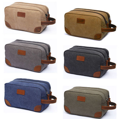 Bolso de ropa de baño de lona para hombres barba personalizada aseo afeitado Dopp Kit Cosméticos Viajes
