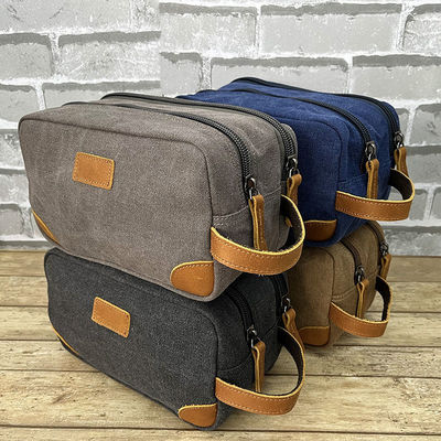 Bolso de ropa de baño de lona para hombres barba personalizada aseo afeitado Dopp Kit Cosméticos Viajes