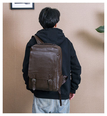 Acceptable OEM/ODM PU de cuero Mujer mochila portátil con intercalado de ordenador interior