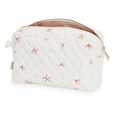 Patrón sólido Logotipo personalizado Bolso de algodón suave y hinchado Bolso cosmético de algodón orgánico con colchas