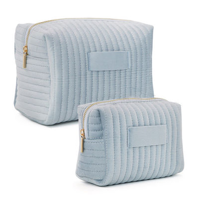 Bolso de ropa de baño de terciopelo con cierre de cremallera para necesidades de viaje cómodas y con estilo