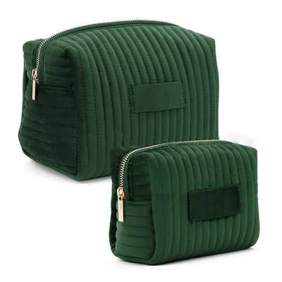 Bolso de ropa de baño de terciopelo con cierre de cremallera para necesidades de viaje cómodas y con estilo