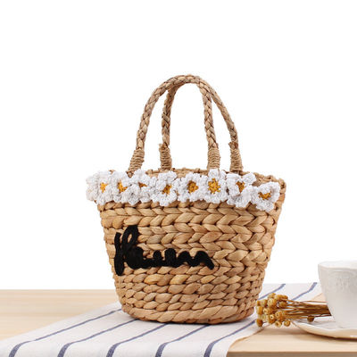Vacancias de verano bolsas de paja de playa con logotipo personalizado aceptado y patrón de dibujos animados