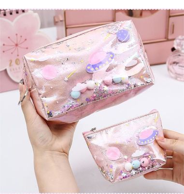 Bolso de maquillaje con patrón sólido
