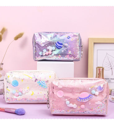 Bolso de maquillaje con patrón sólido