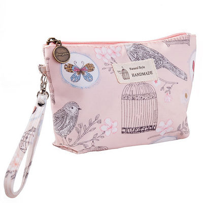 Bolso de maquillaje Cosmético Logotipo personalizado Lanteño plano Toiletry Bolso de algodón Bolsas cosméticas