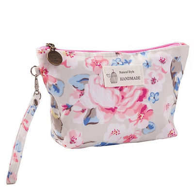 Bolso de maquillaje Cosmético Logotipo personalizado Lanteño plano Toiletry Bolso de algodón Bolsas cosméticas