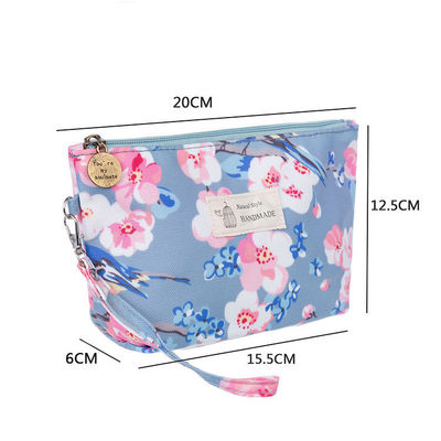 Bolso de maquillaje Cosmético Logotipo personalizado Lanteño plano Toiletry Bolso de algodón Bolsas cosméticas