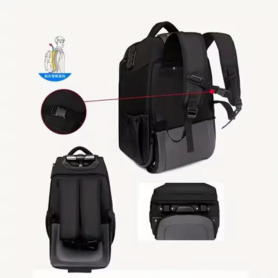 Logotipo personalizado Mochila de viaje para hombres con ruedas y protección contra robos