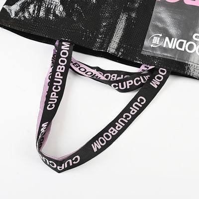 Bolso de compras de tejido con logotipo y laminación personalizados