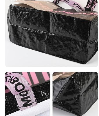 Bolso de compras de tejido con logotipo y laminación personalizados