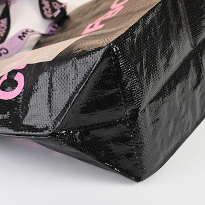 Bolso de compras de tejido con logotipo y laminación personalizados