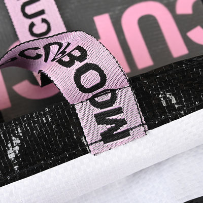 Bolso de compras de tejido con logotipo y laminación personalizados