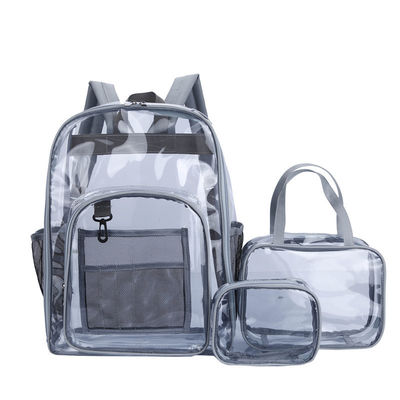 La más nueva de moda personalizada de color transparente mochila de PVC para actividades escolares al aire libre