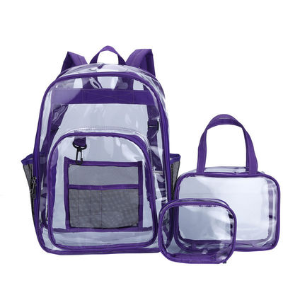 La más nueva de moda personalizada de color transparente mochila de PVC para actividades escolares al aire libre