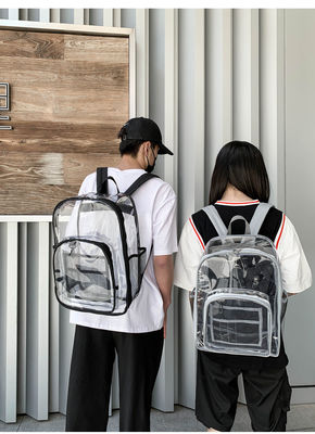 La última moda de estilo mochila transparente PVC impermeable bolsas escolares unisex 3PCS conjunto