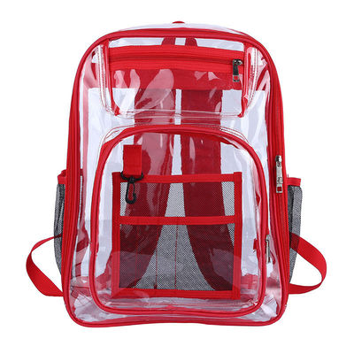 Bolsa de mochila escolar transparente de bolsillos múltiples con logotipo personalizado y función impermeable